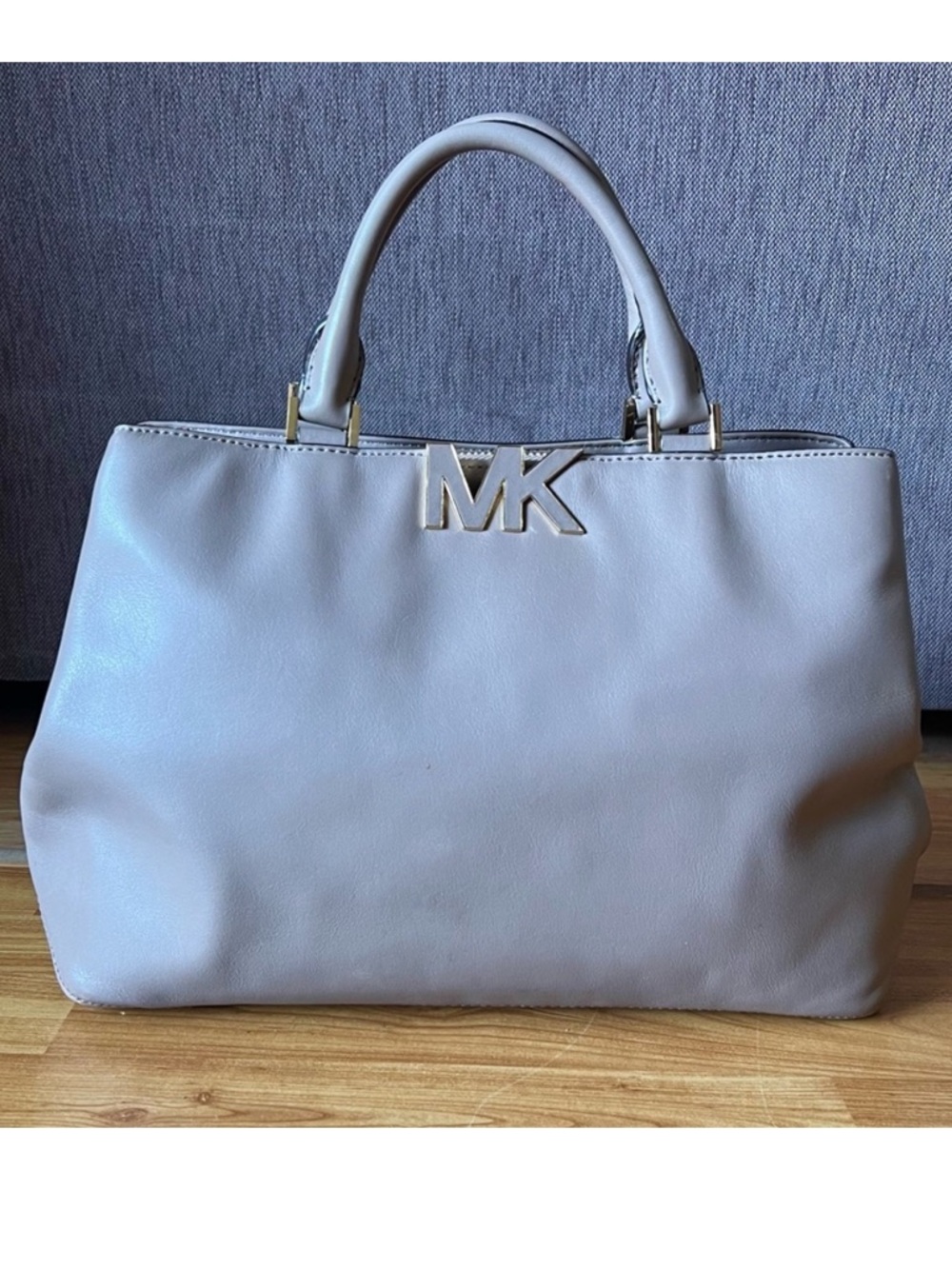 Michael Kors Light Gray Leather Top-Handle Satchel